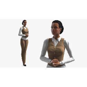 3D Light Skin Business Style Woman Rigged